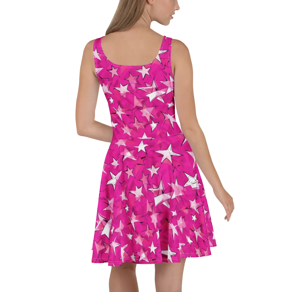 Cosmic Crush on Skater Dress — Back