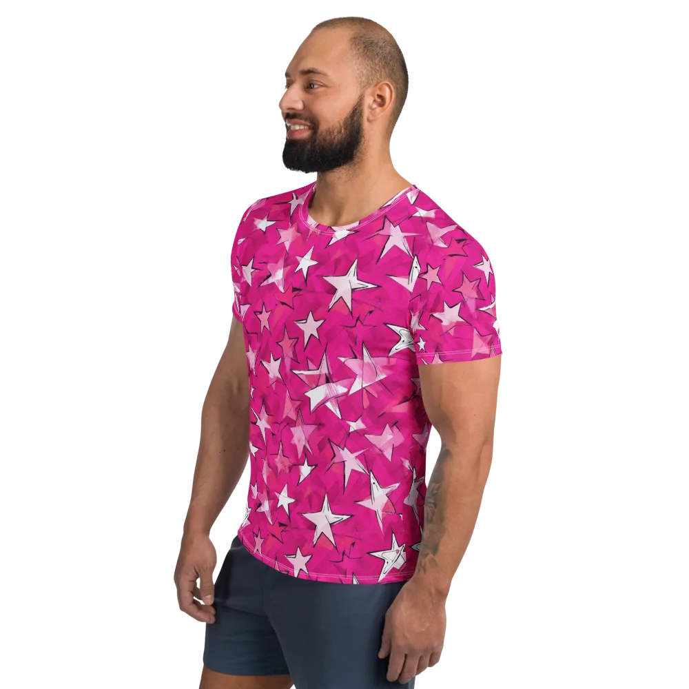 Cosmic Crush on Men's Athletic T-Shirt — Left