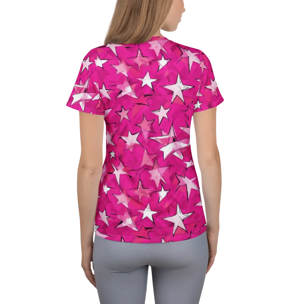 Cosmic Crush on Women's Athletic T-Shirt — Back
