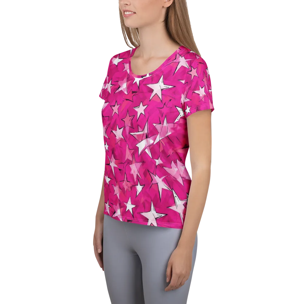 Cosmic Crush on Women's Athletic T-Shirt — Left