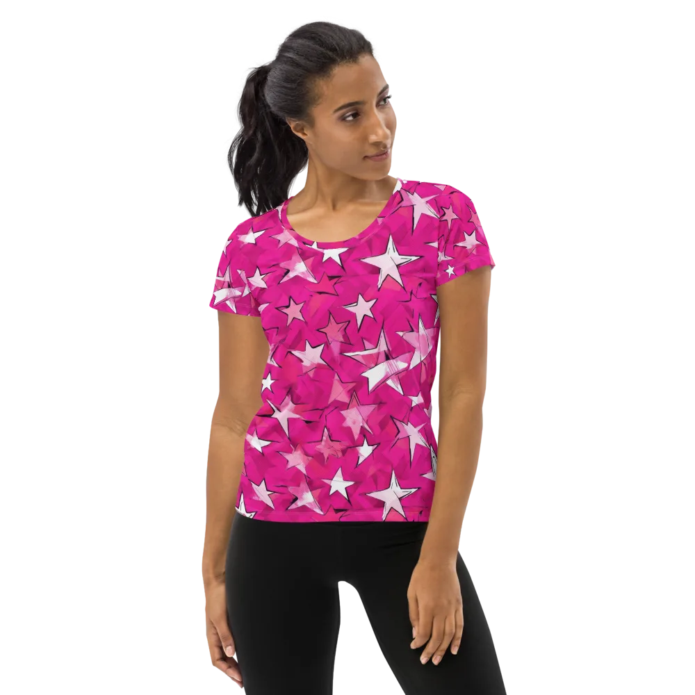 Cosmic Crush on Women's Athletic T-Shirt — Front