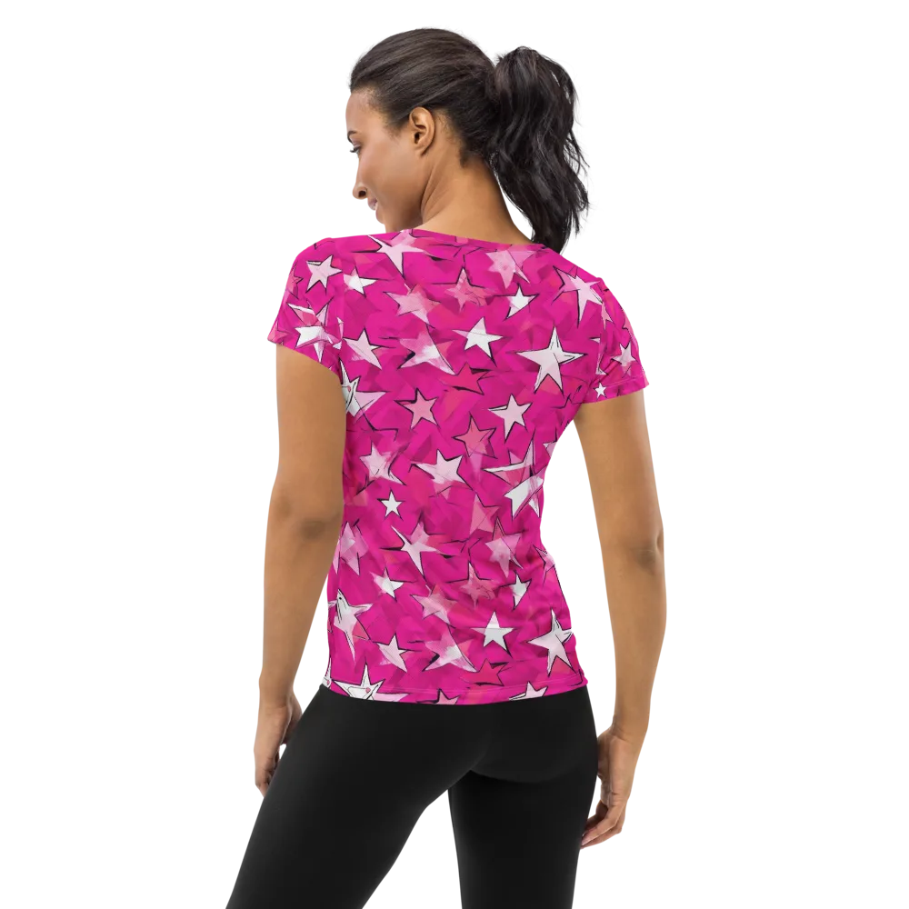 Cosmic Crush on Women's Athletic T-Shirt — Back