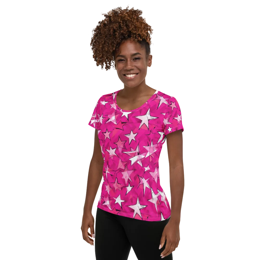 Cosmic Crush on Women's Athletic T-Shirt — Left