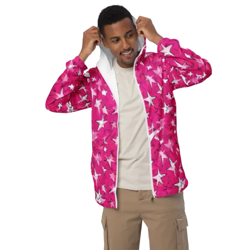 Cosmic Crush on a Men's Windbreaker
