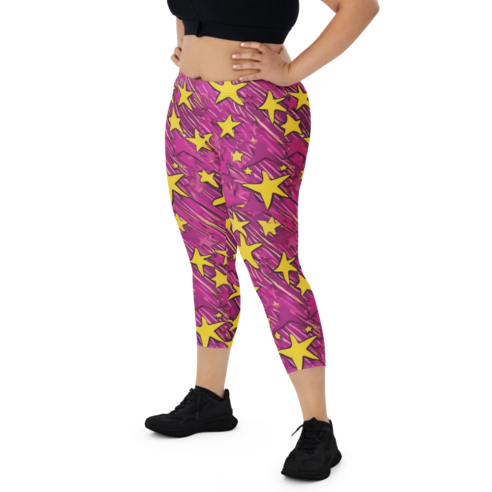 Electric Starburst on Capri Leggings — Front