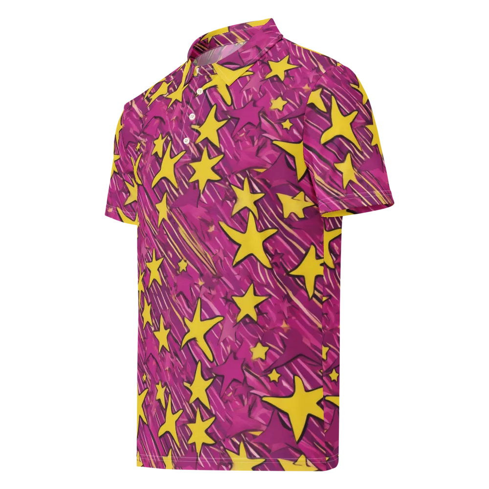 Electric Starburst on Men's Slim Fit Polo Shirt — Left Front