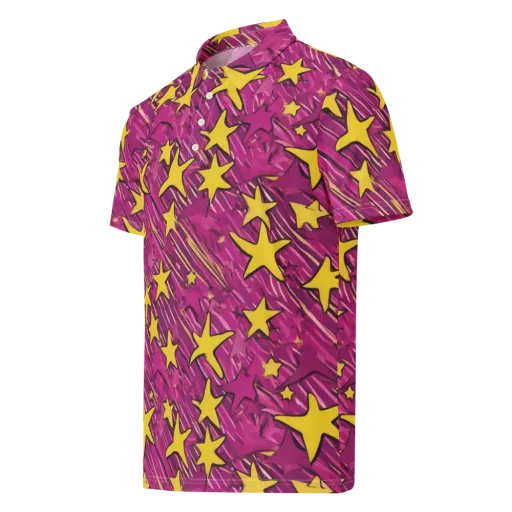 Electric Starburst on a Men's Slim Fit Polo Shirt