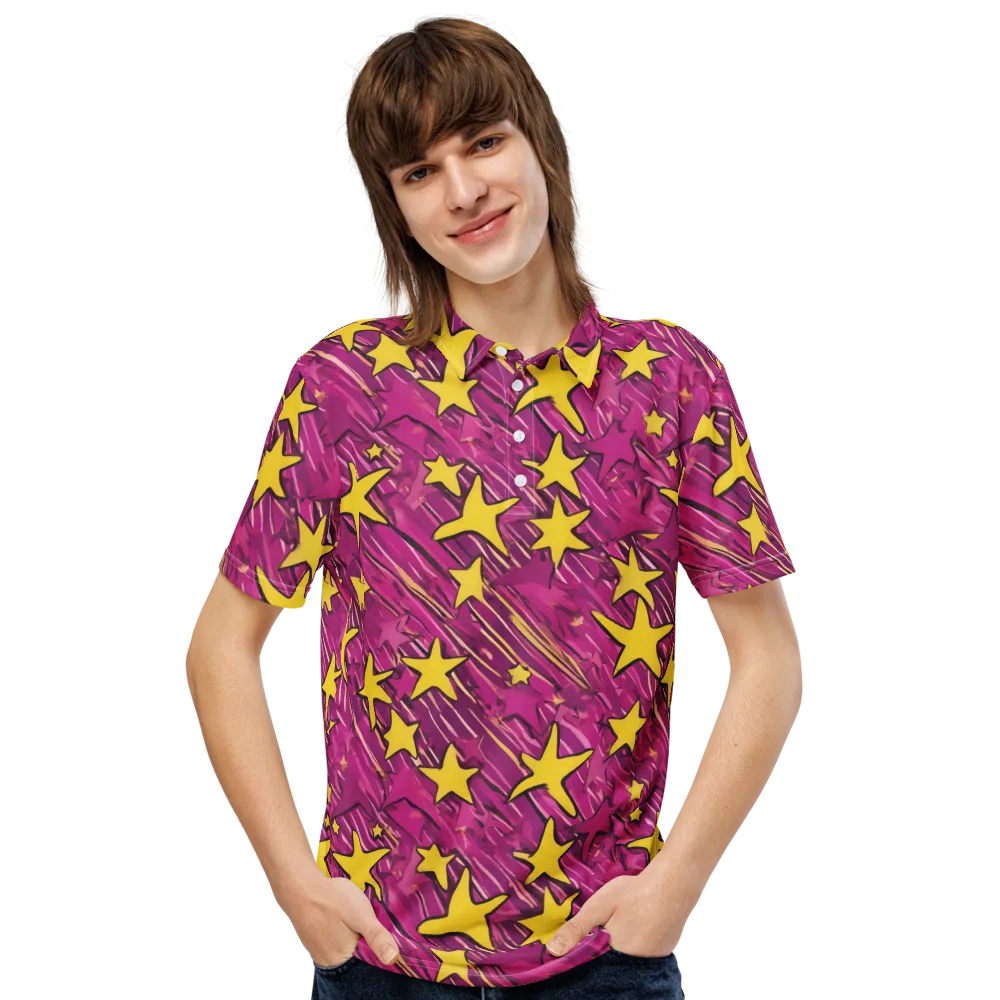 Electric Starburst on Men's Slim Fit Polo Shirt — Front