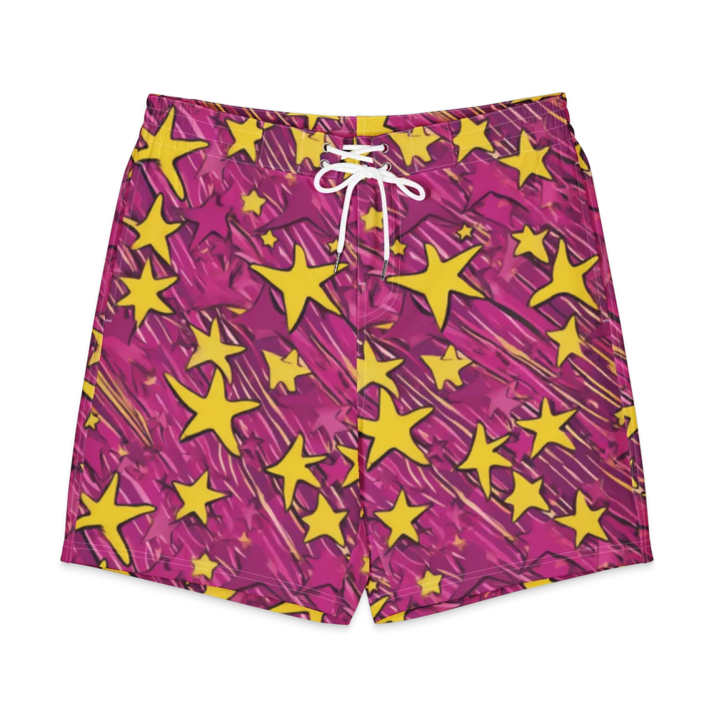 Electric Starburst on Men's Board Shorts — Front