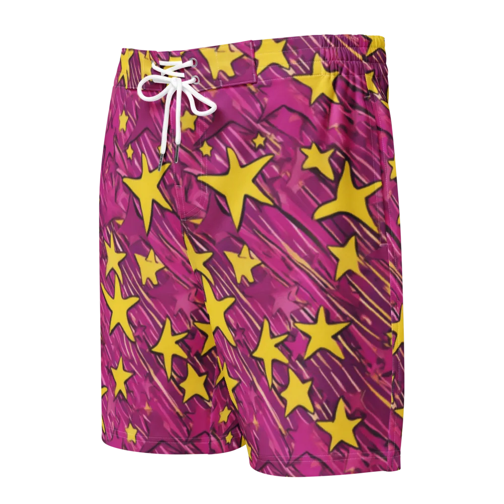 Electric Starburst on Men's Board Shorts — Front