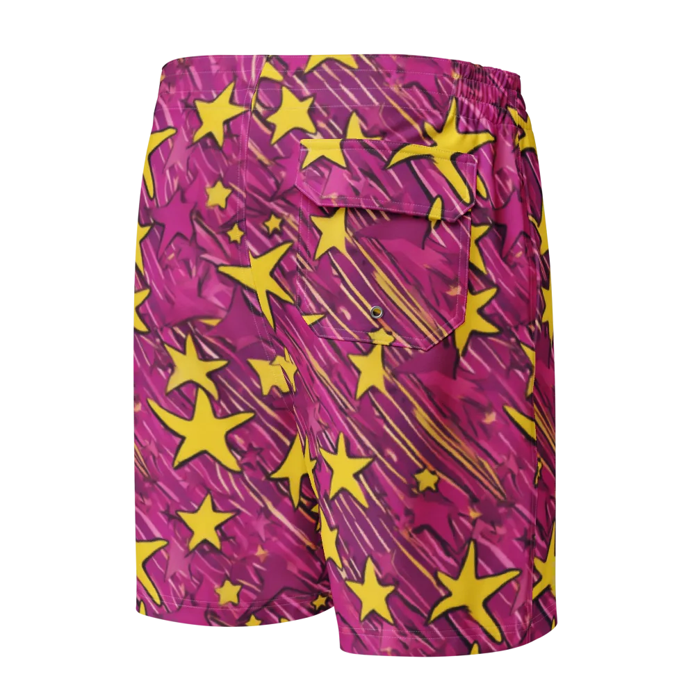 Electric Starburst on Men's Board Shorts — Back