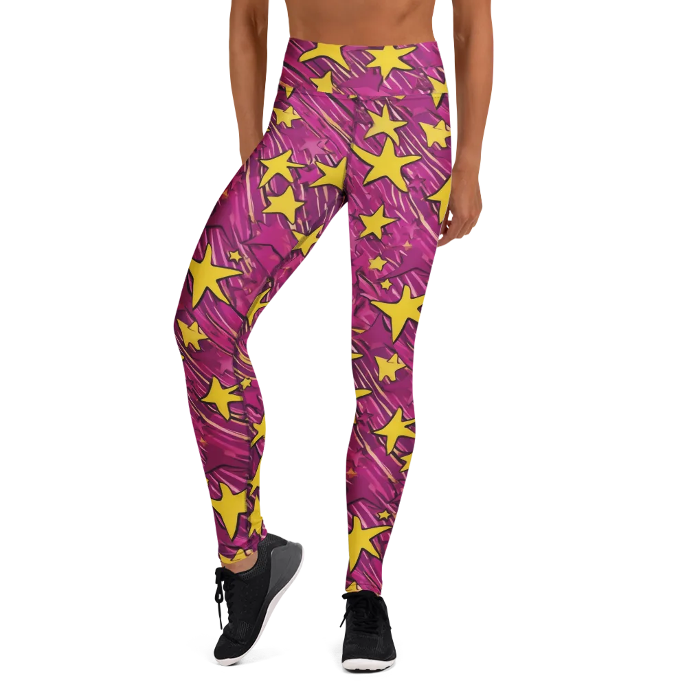Electric Starburst on Yoga Leggings — Front