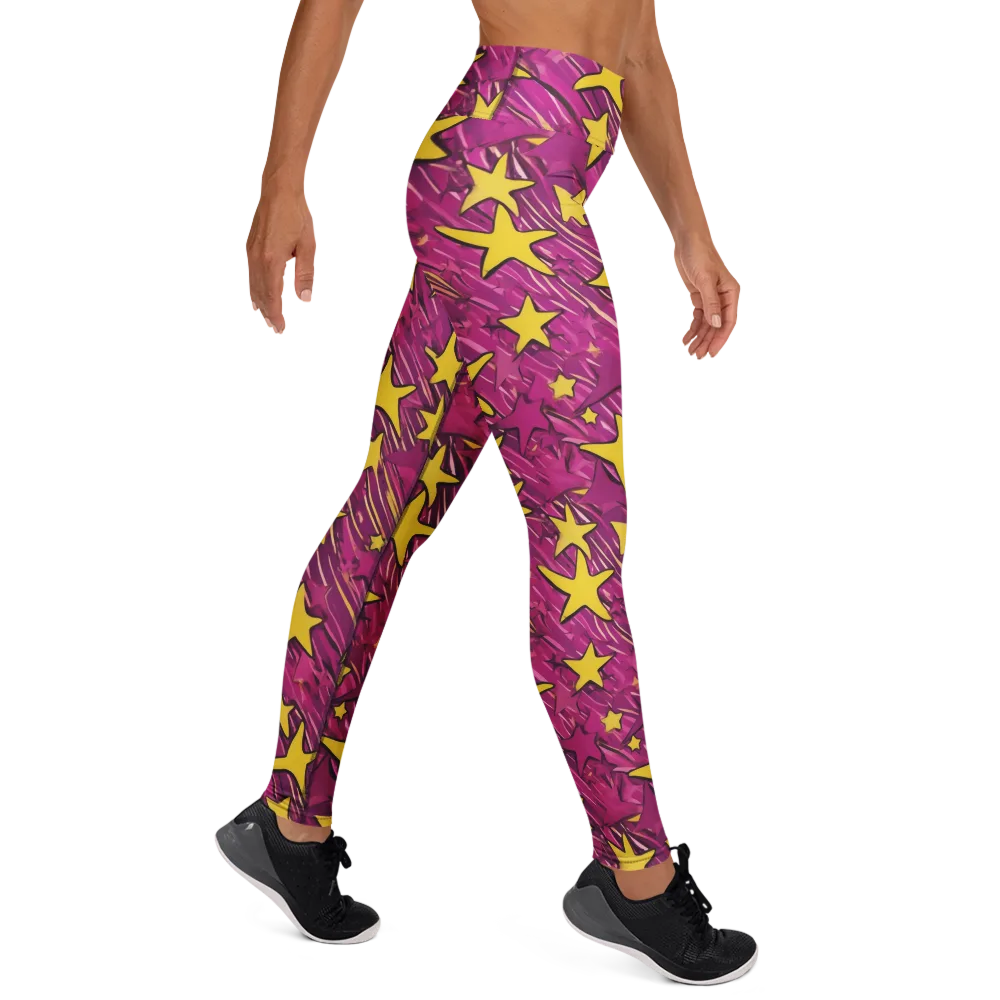 Electric Starburst on Yoga Leggings — Right