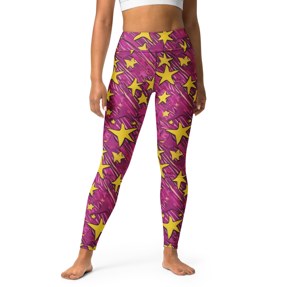 Electric Starburst on Yoga Leggings — Front