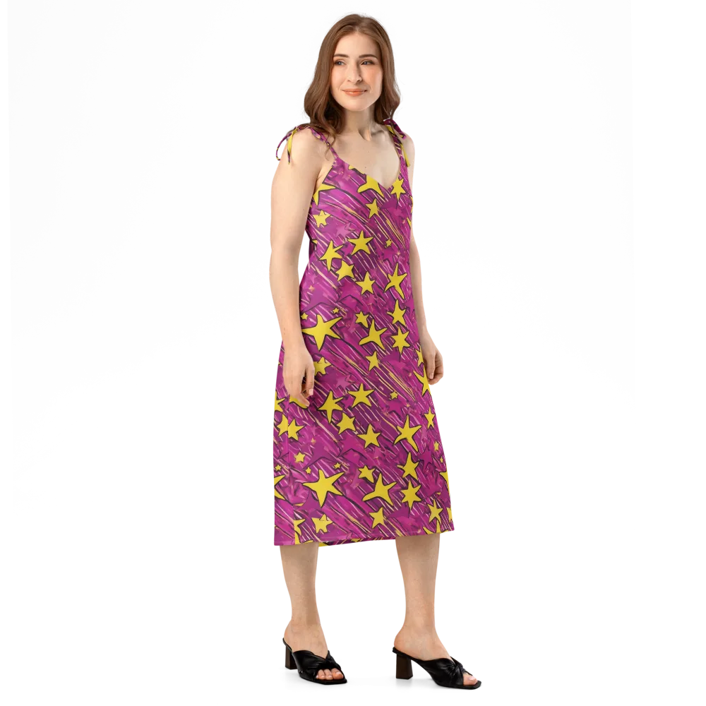 Electric Starburst on Slip Dress — Right Front