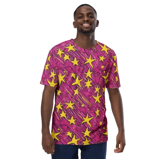 Electric Starburst on a Men's Crew Neck T-Shirt