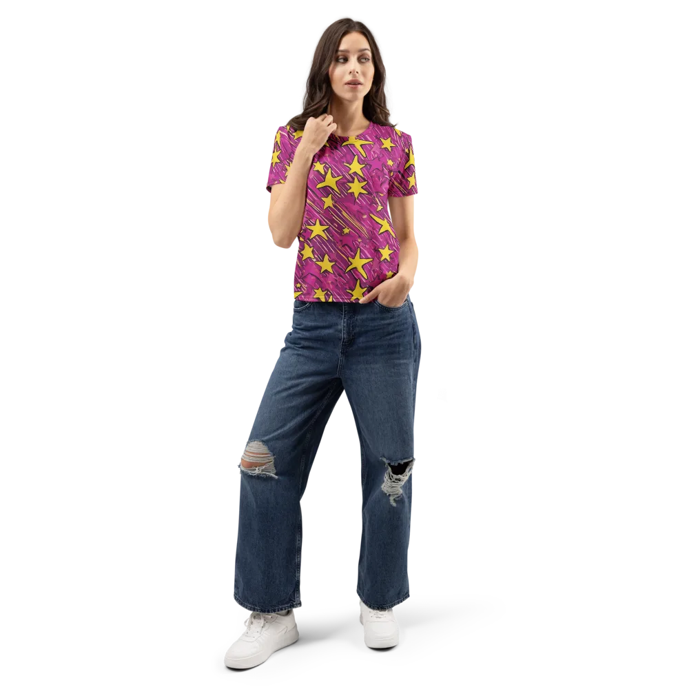 Electric Starburst on Women's Crew Neck T-Shirt — Front