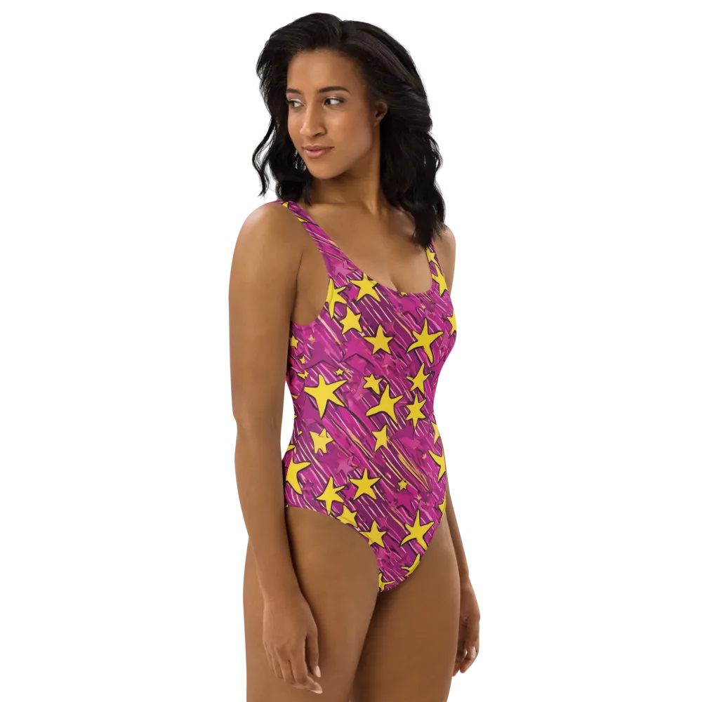 Electric Starburst on One-Piece Swimsuit — Right