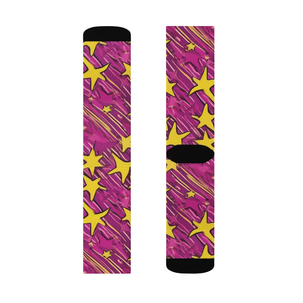 Electric Starburst on Socks — Left Sock