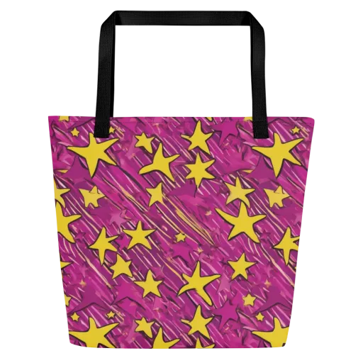 Electric Starburst on a Large Tote Bag W/ Pocket