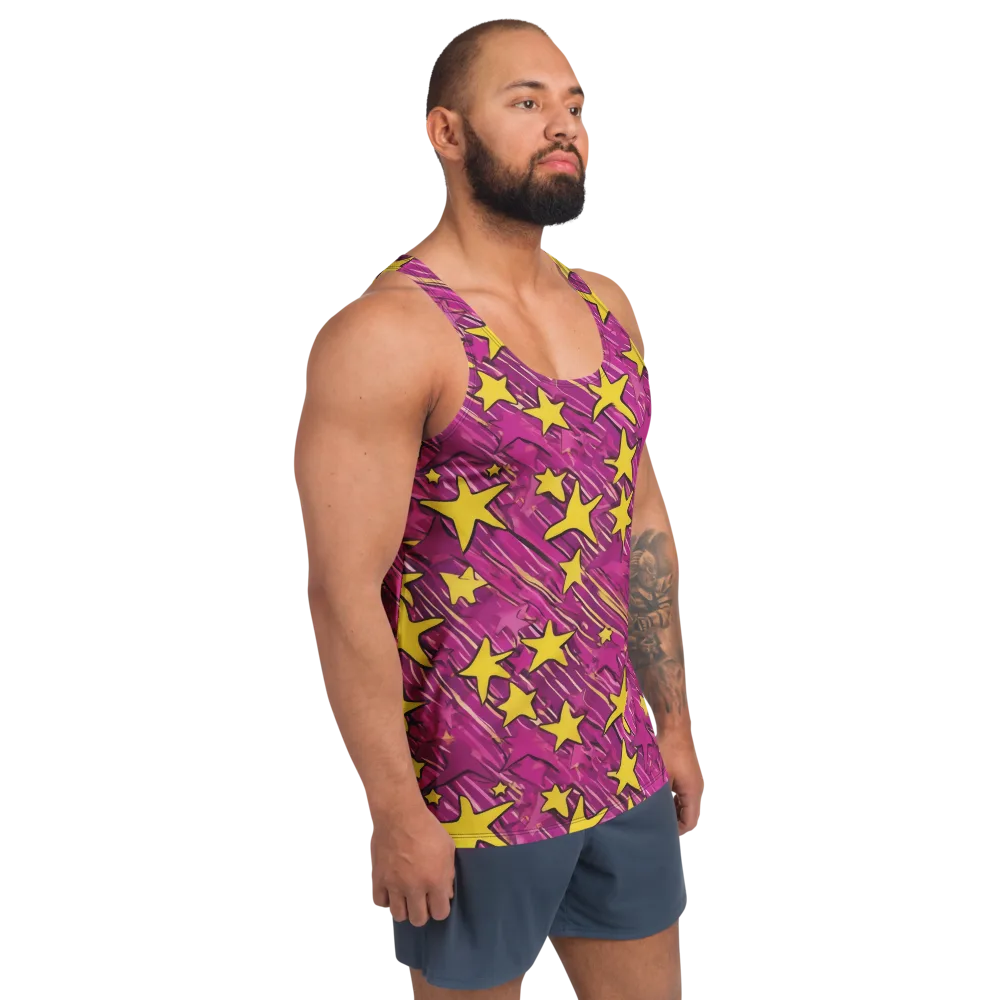 Electric Starburst on Men's Tank Top — Right Front