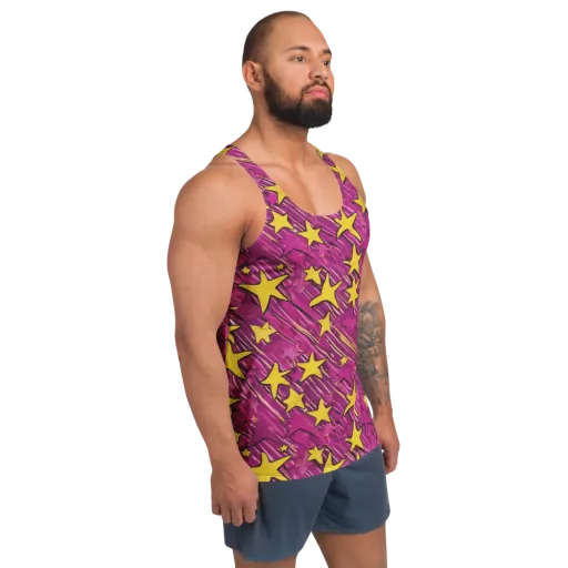Electric Starburst on a Men's Tank Top