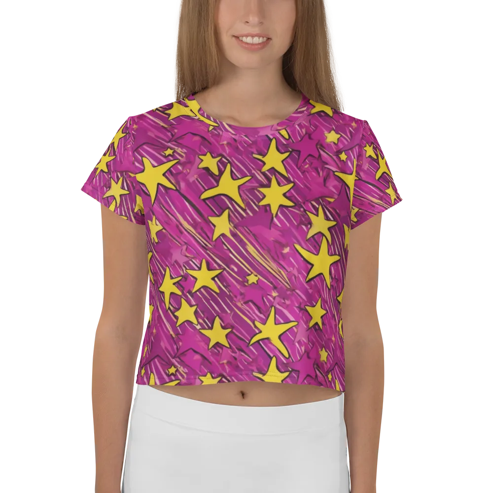 Electric Starburst on Crop Tee — Front