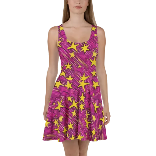 Electric Starburst on a Skater Dress