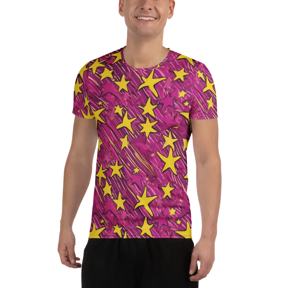 Electric Starburst on Men's Athletic T-Shirt — Front