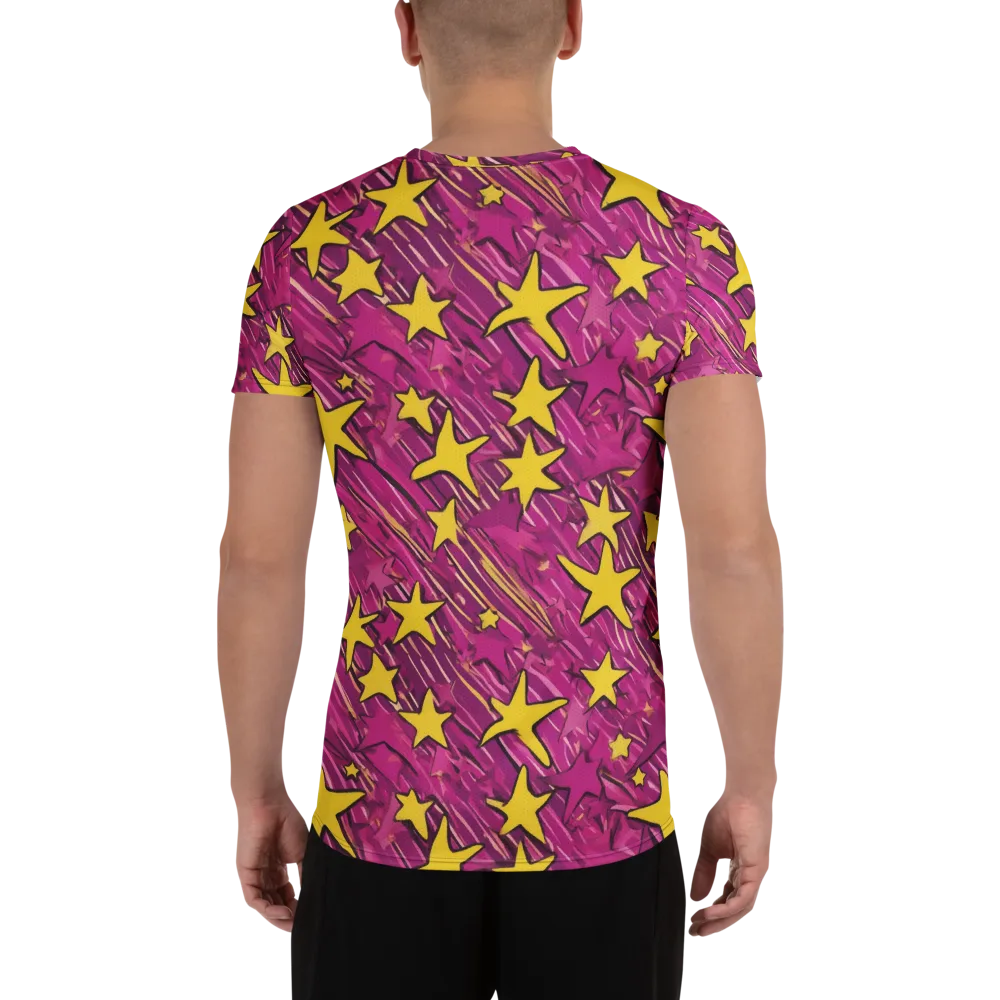 Electric Starburst on Men's Athletic T-Shirt — Back