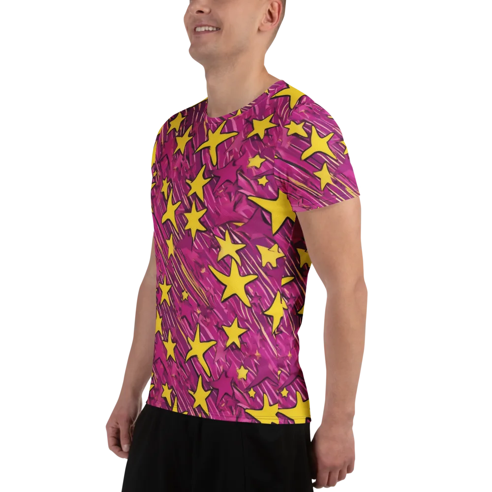 Electric Starburst on Men's Athletic T-Shirt — Left