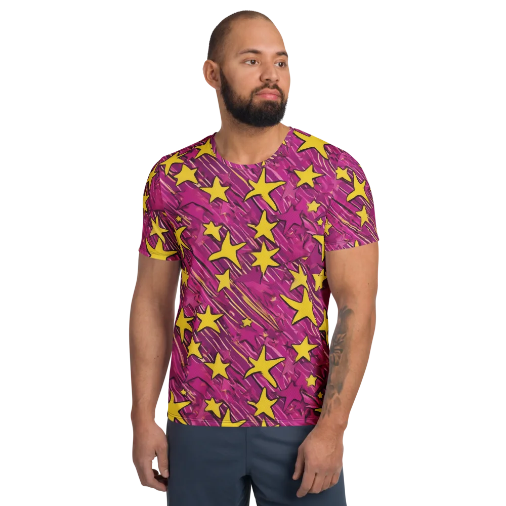 Electric Starburst on Men's Athletic T-Shirt — Front