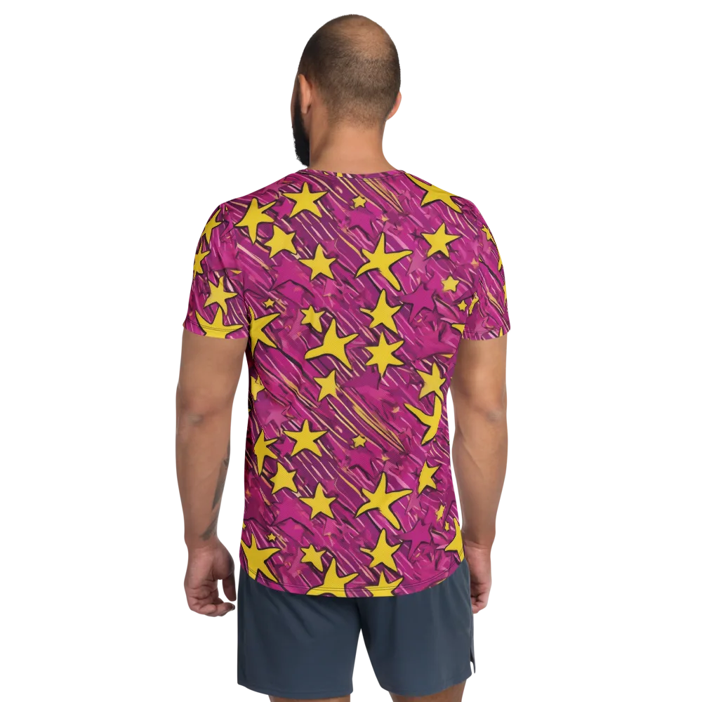 Electric Starburst on Men's Athletic T-Shirt — Back