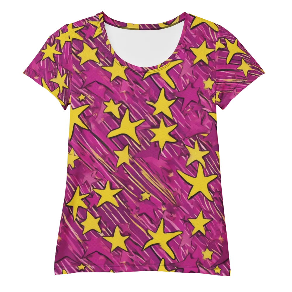 Electric Starburst on Women's Athletic T-Shirt — Front