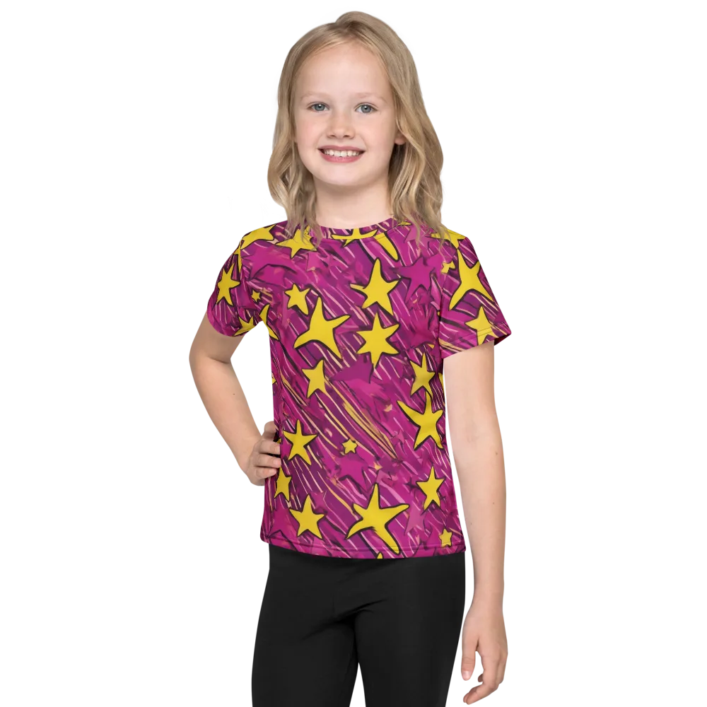 Electric Starburst on Kids Crew Neck T-Shirt — Front