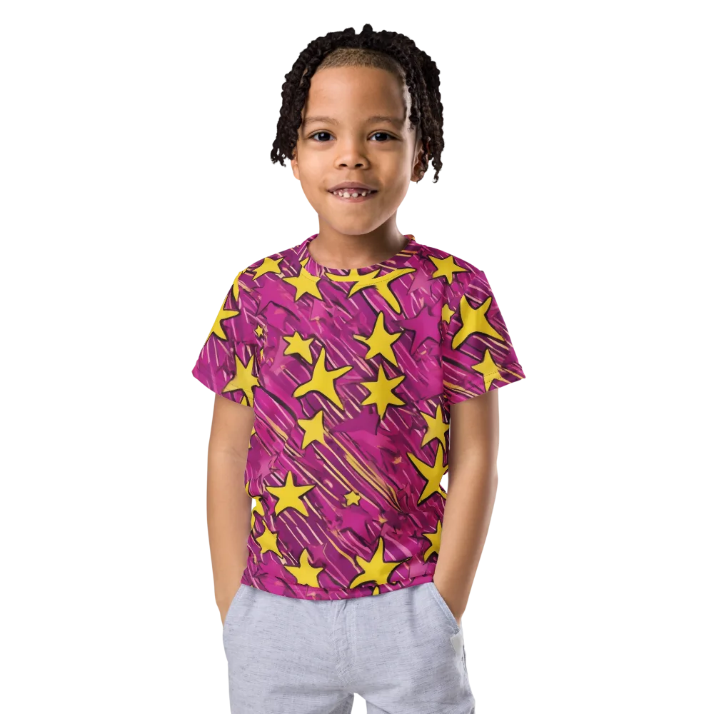 Electric Starburst on Kids Crew Neck T-Shirt — Front