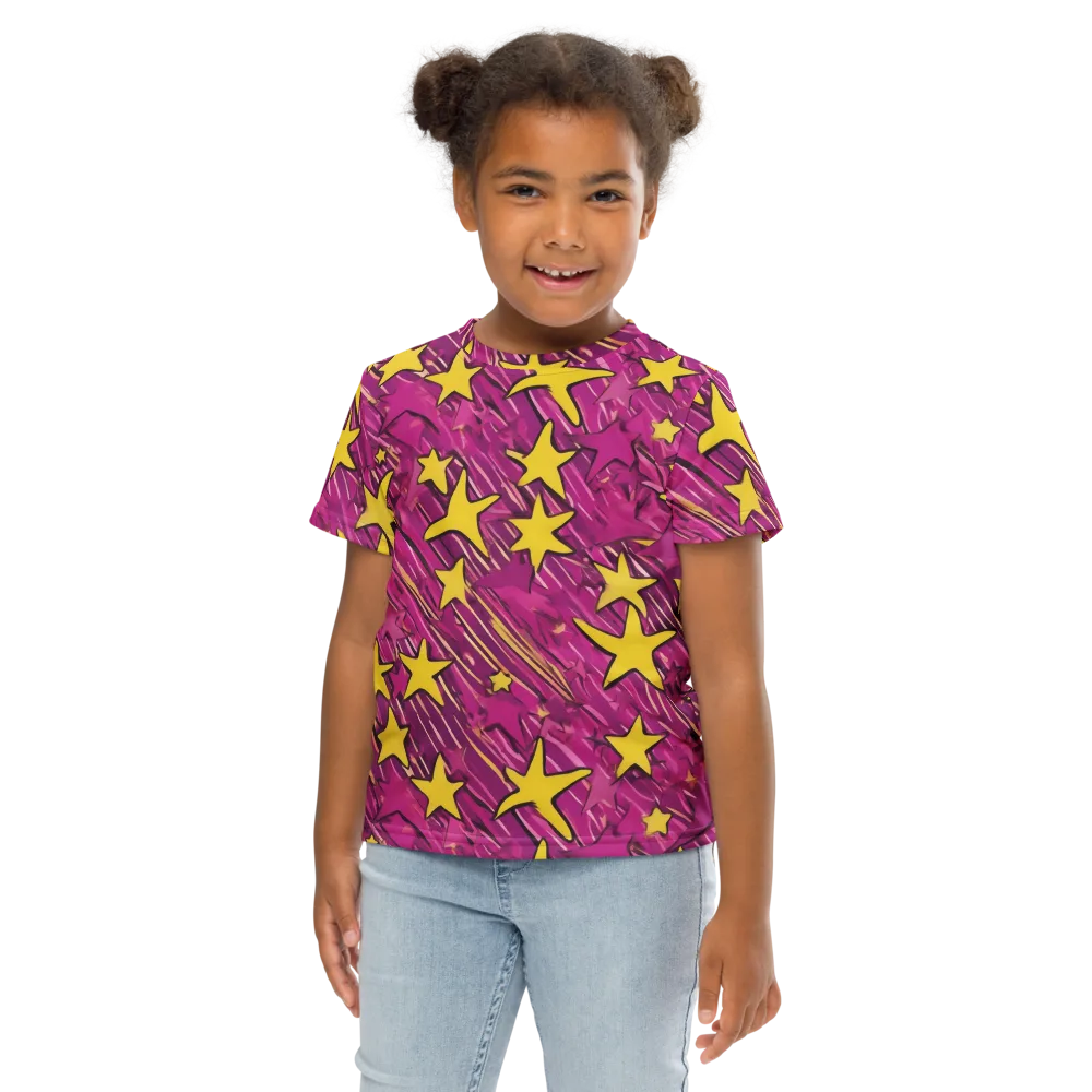 Electric Starburst on Kids Crew Neck T-Shirt — Front