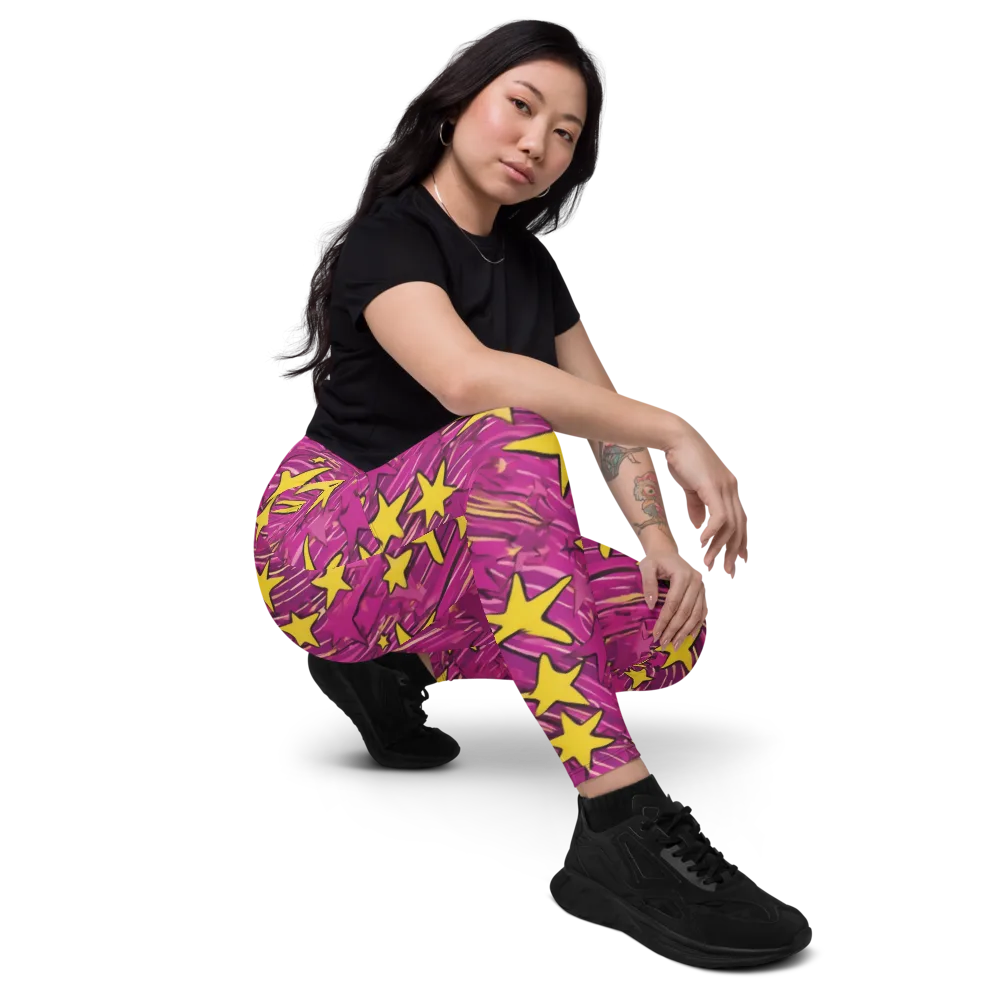 Electric Starburst on Leggings with Pockets — Right Front