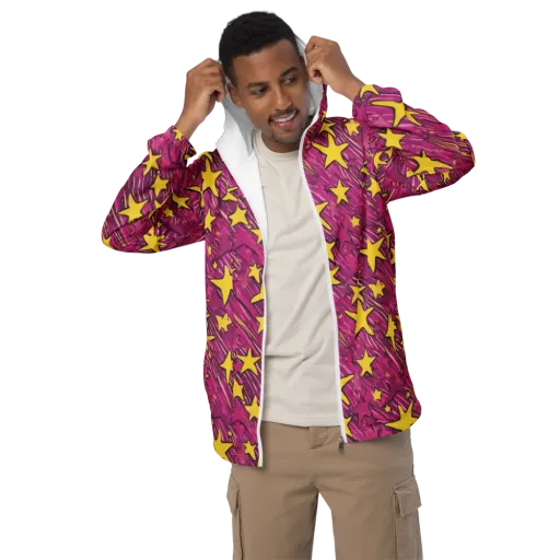 Electric Starburst on a Men's Windbreaker