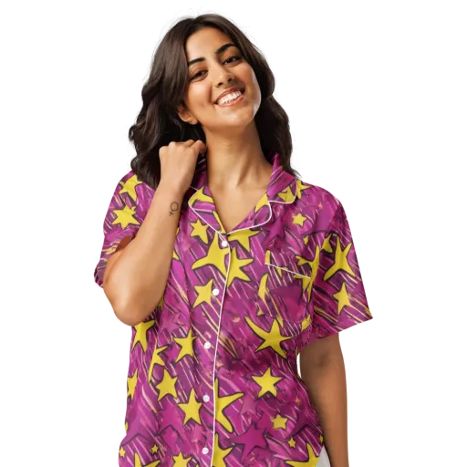Electric Starburst on a Women's Short Sleeve Pajama Top