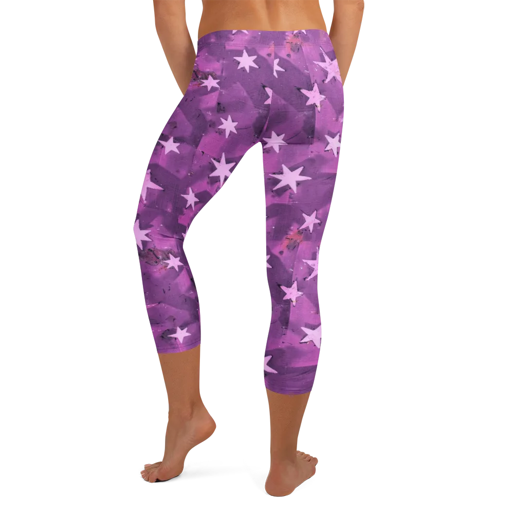 Cosmic Grape on Capri Leggings — Back