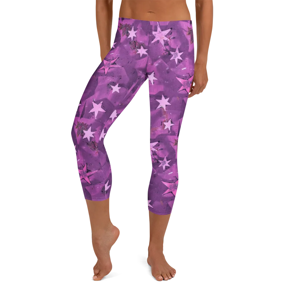 Cosmic Grape on Capri Leggings — Front