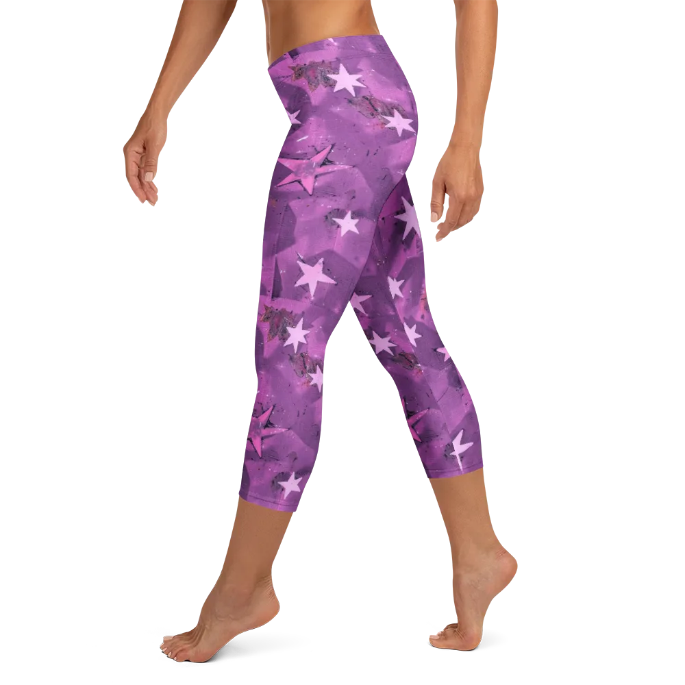Cosmic Grape on Capri Leggings — Left