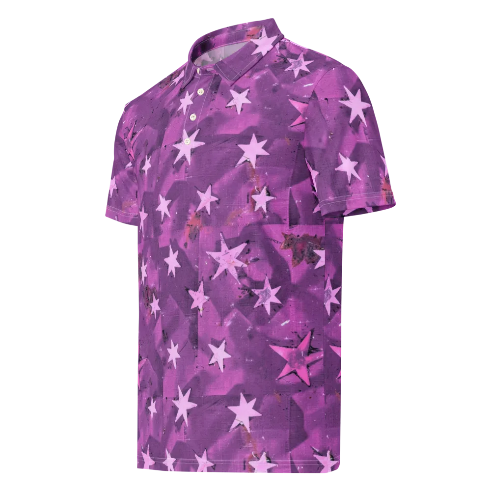 Cosmic Grape on Men's Slim Fit Polo Shirt — Left Front