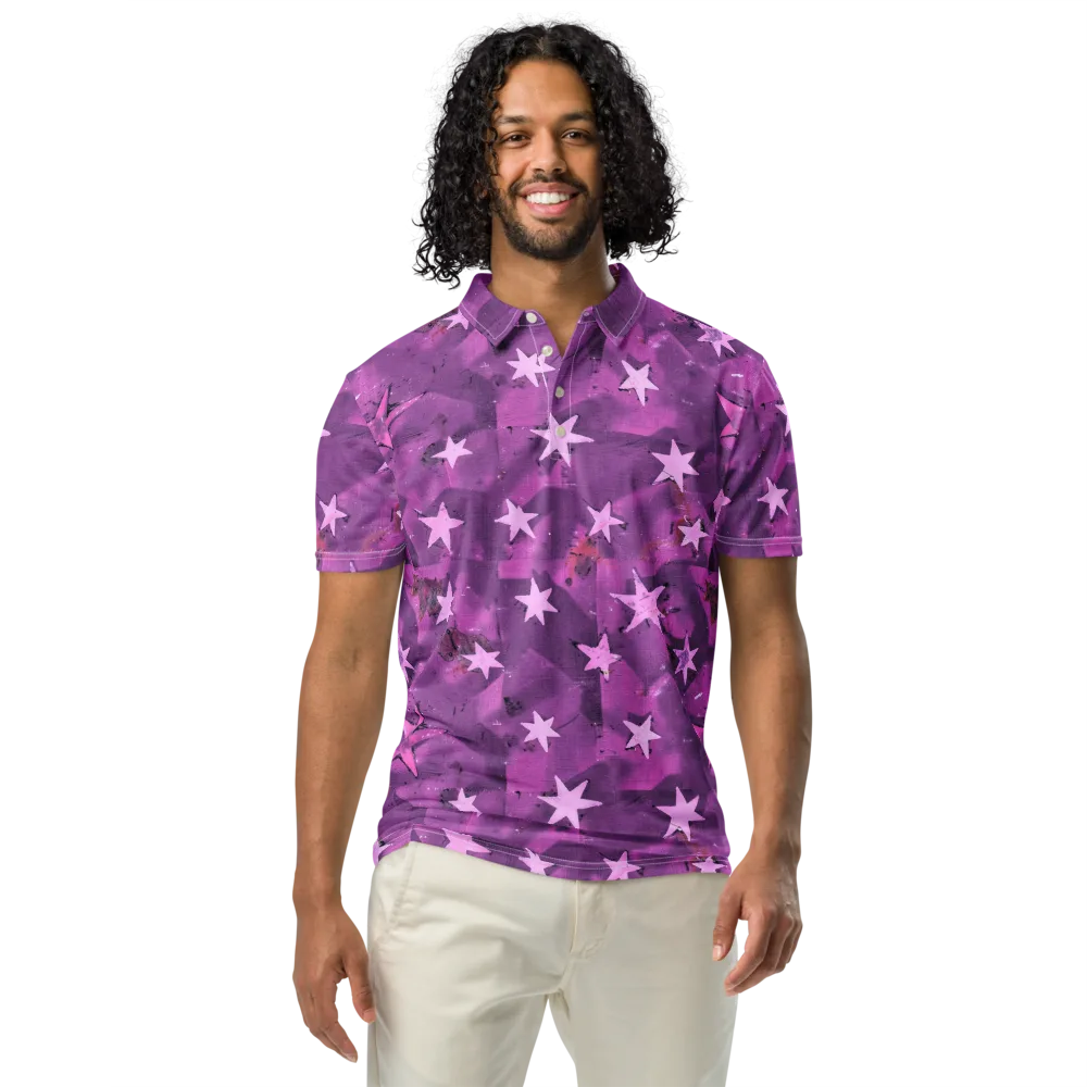 Cosmic Grape on Men's Slim Fit Polo Shirt — Front