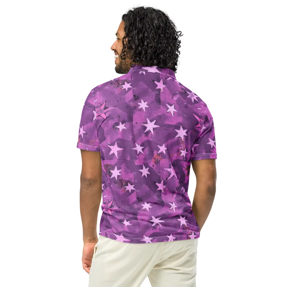 Cosmic Grape on Men's Slim Fit Polo Shirt — Back