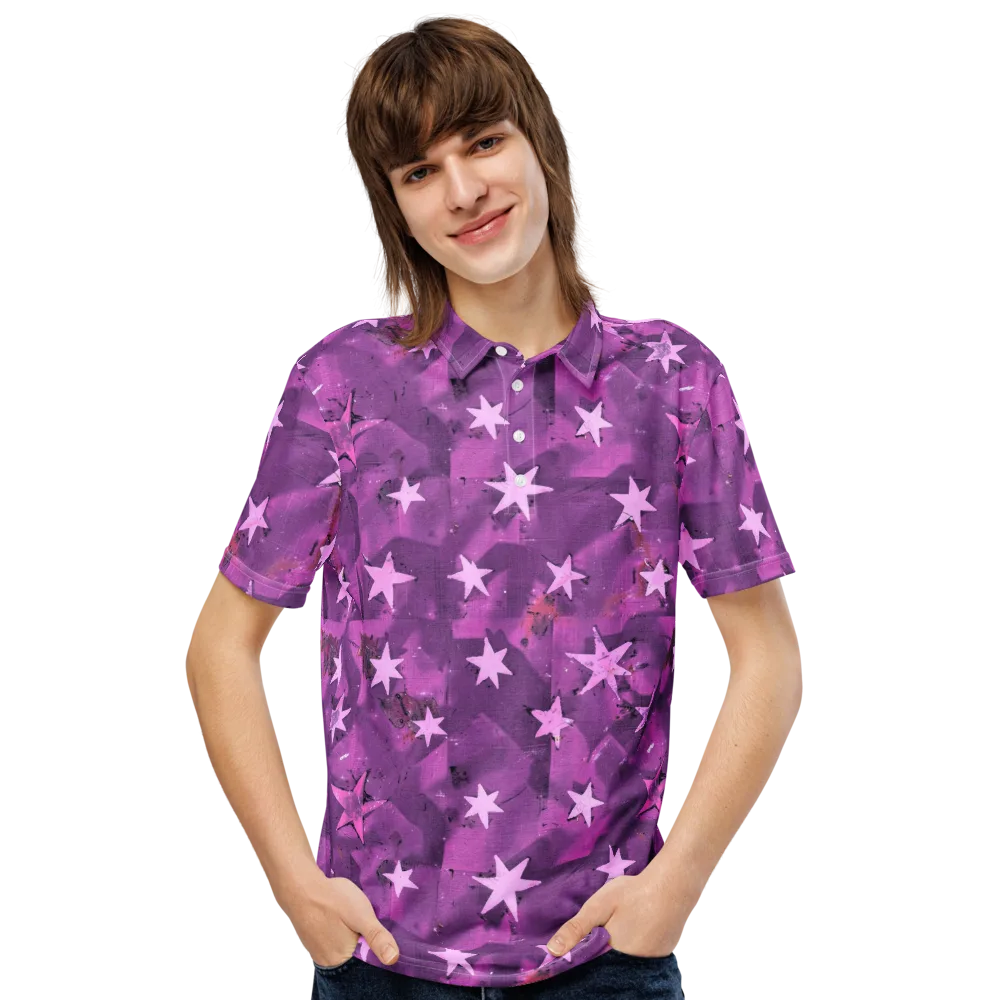Cosmic Grape on Men's Slim Fit Polo Shirt — Front