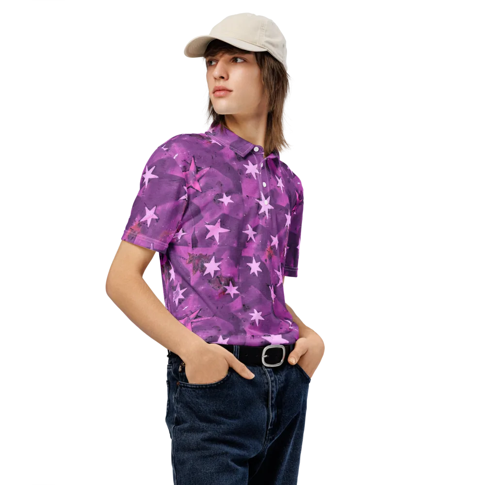 Cosmic Grape on Men's Slim Fit Polo Shirt — Right Front