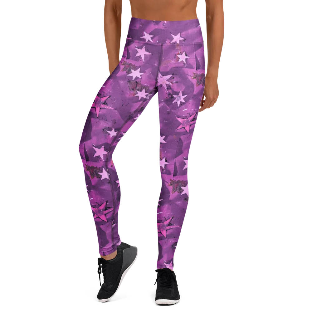 Cosmic Grape on Yoga Leggings — Front