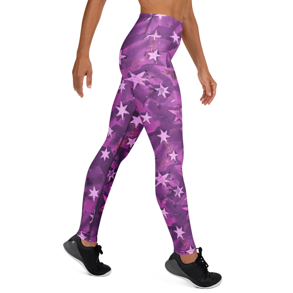Cosmic Grape on Yoga Leggings — Right